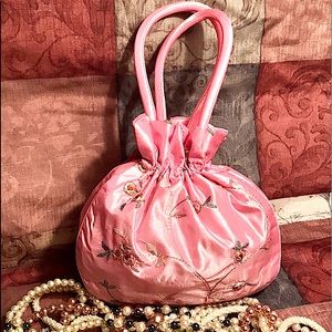 Silk Embroidered Drawstring Handbags